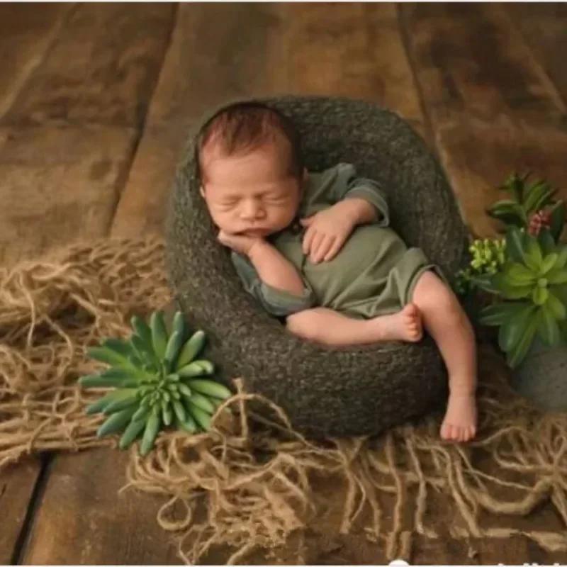 Newborn Photo Shoots Props - Burlap Blanket as Photo Mat & Shooting Pad, Essential Creative Studio Accessories for Babies