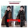 Winter Velvet Mid-Length Hooded Cotton Jacket for Elderly Women - Warm Thick Straight Cut Coat