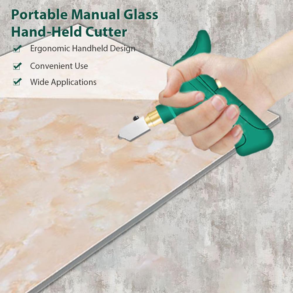Portable Manual Glass Hand Held Cutter Ceramic Tile Glass Cutter Glass Cut with 2 H Eads