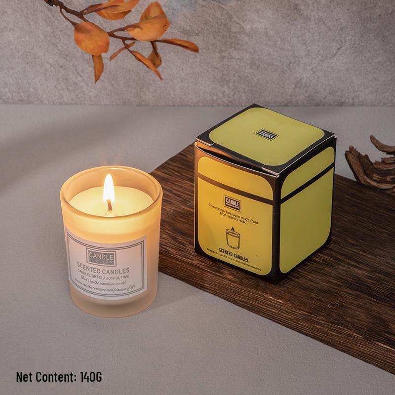 Nordic-Style Scented Candle Cup - Frosted Birthday Gift for Sleep & Romance Atmosphere In Bedroom.
