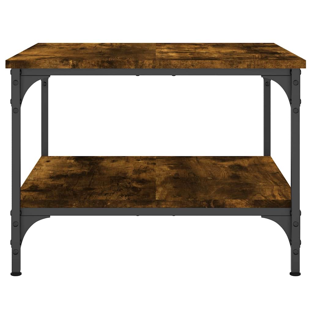 Tavolino Rovere Affumicato 55x55x40 cm Legno Ingegnerizzato