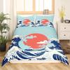 Japanese style Kanagawa wave duvet set Ukiyo-e digital printing bedding set