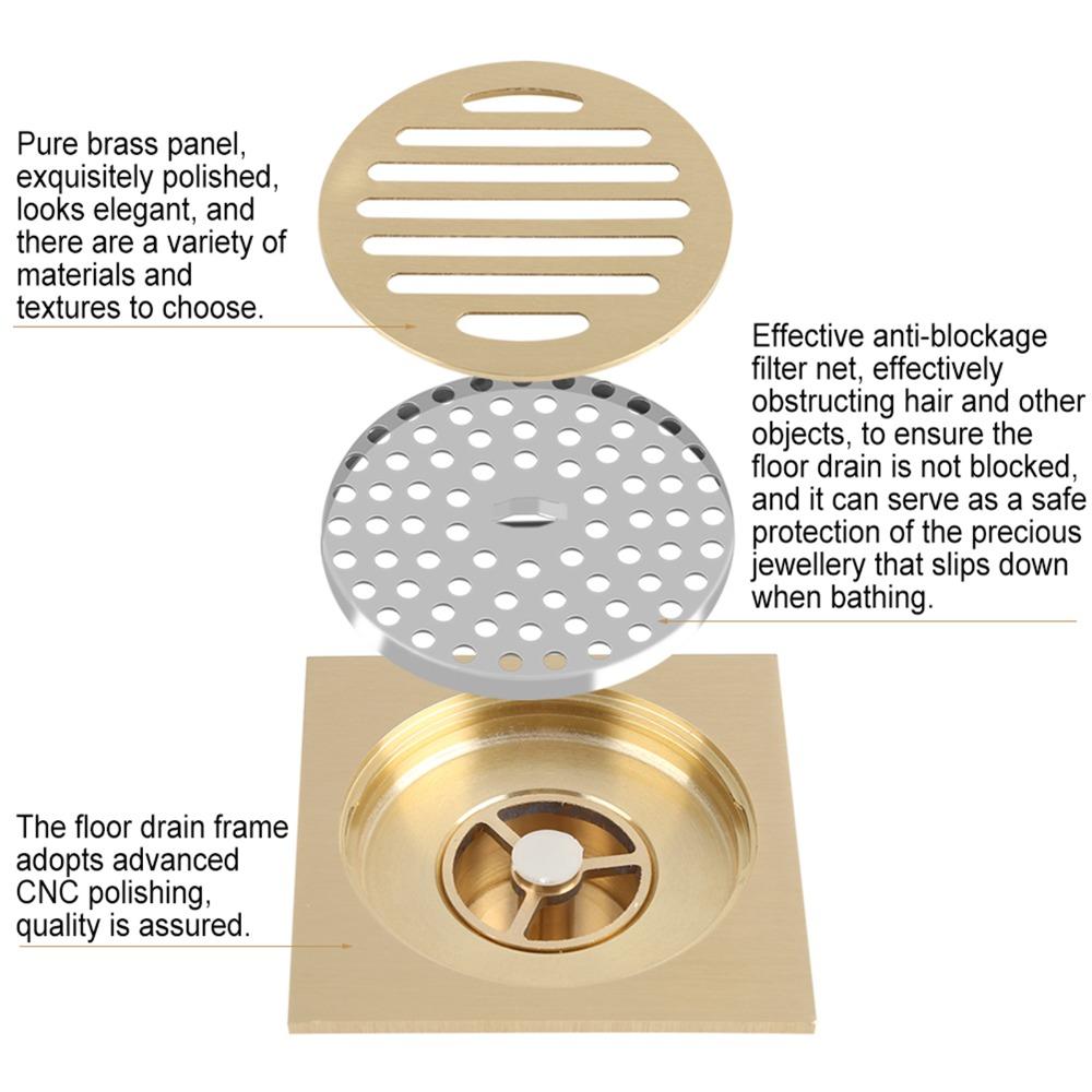 Removable Strainer Cover Shower Floor Drain Square Bathroom Waste Grate Kitchen Drainage
