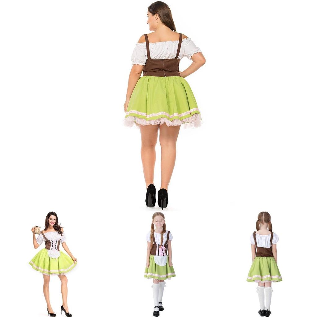 Women Traditional Cheers German Oktoberfest Dirndl Fancy Dress Costume Servant