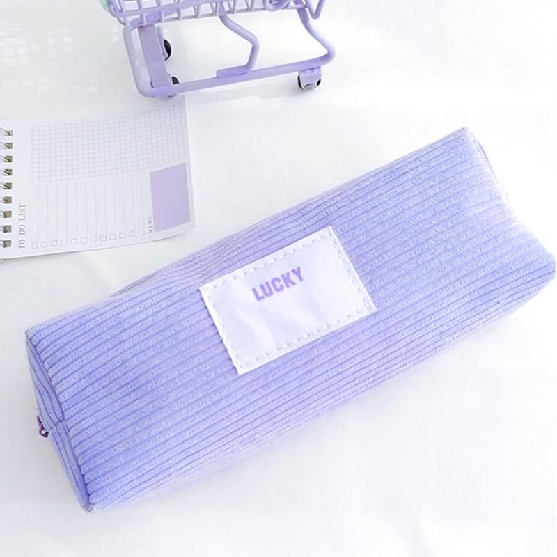 Large Capacity Pencil Bag Japanese Styles Pencil Case Pen Pouch Corduroy Pencil Pouch Pen Case School Office Supplies
