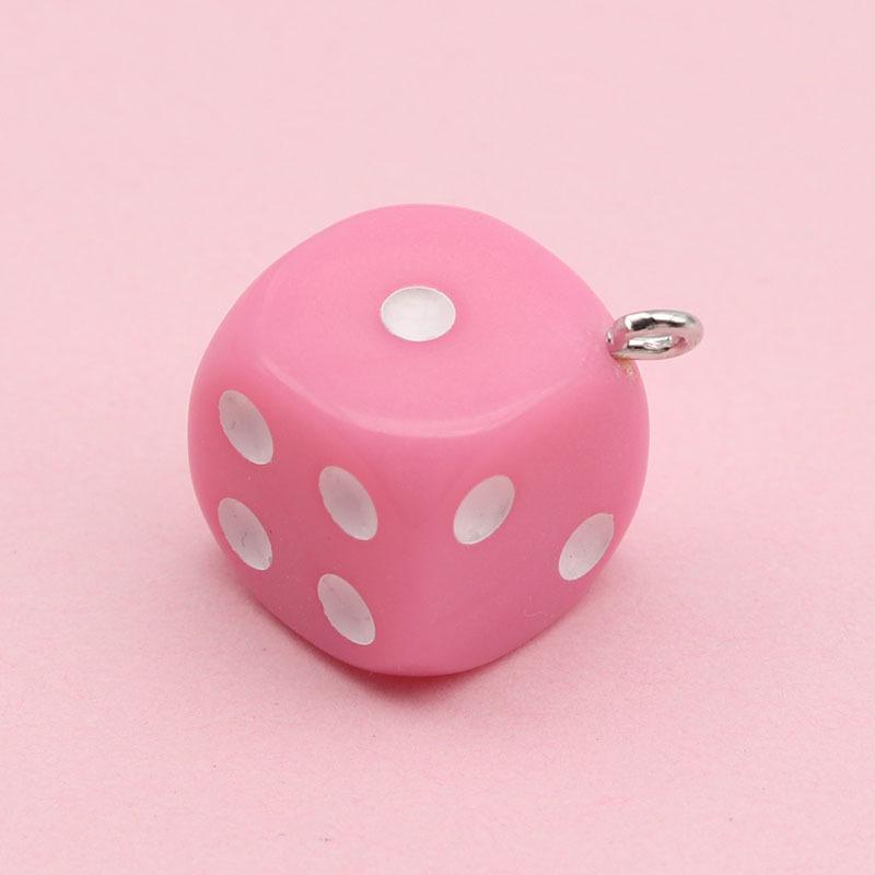 14mm Colorful Acrylic Dice Shaker Pendant Charm for DIY Jewelry