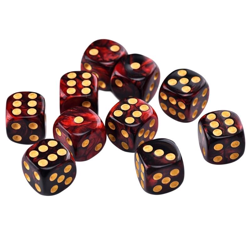 20 Pcs Acrylic 6 Sided Dices Round Corner Double Color Dices Mahjong Accessory