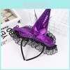 Serre-tête Chapeau de Sorcière d'Halloween avec Volants en Dentelle et Paillettes pour Décoration de Fête Costumée