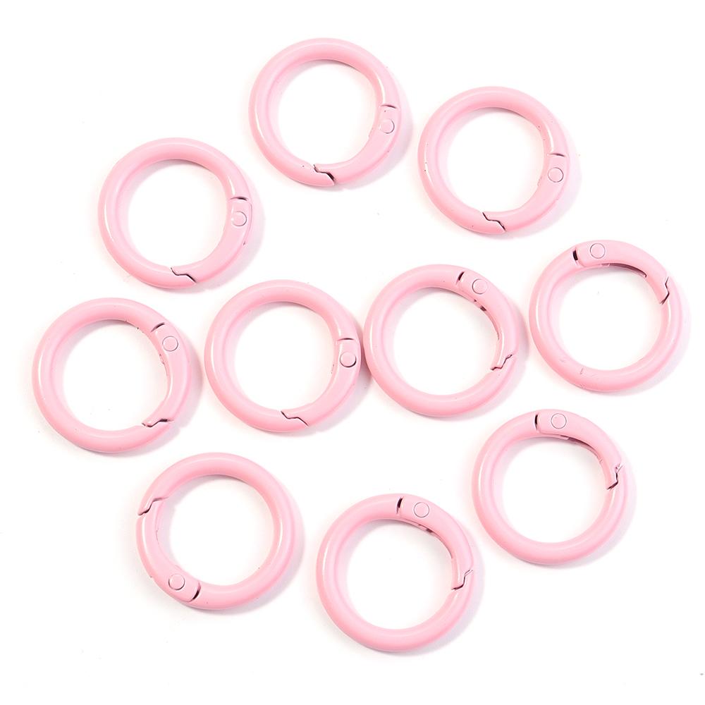

5-10pcs/lot Metal O Rings Spring Clasps Openable Round Carabiner Keychain Clips Hook Dog Chain DIY Jewelry Making Connectors 25mm 10pcs розовый