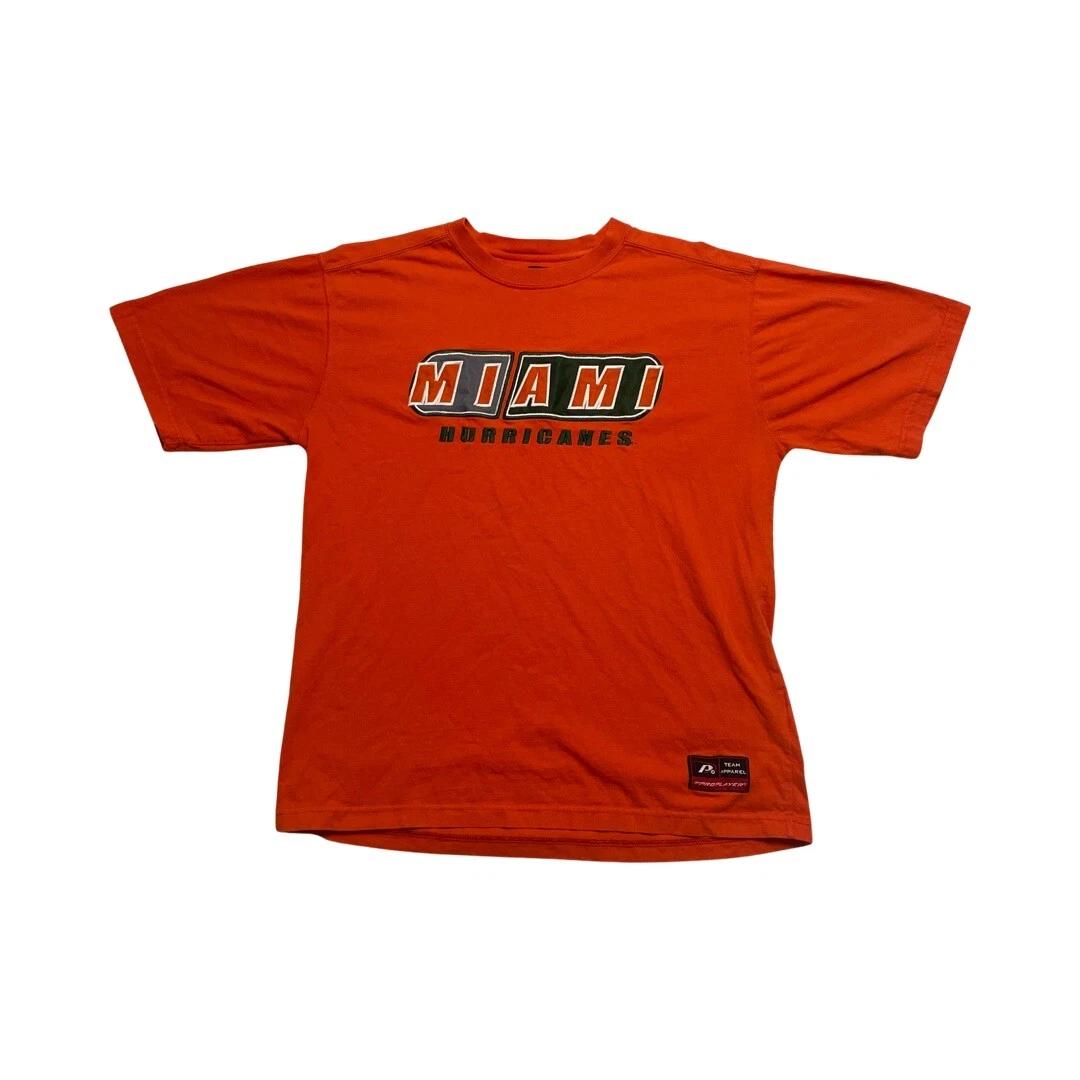 

VTG Y2K UM Miami Hurricanes Pro Player Orange T-Shirt Sz L L