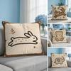 Medieval Critter Embroidery Cushion Cover Breathable Organic Cushion Covers Machine Washable Wrinkle-Resistant Soft Durable