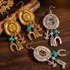 Yousheng 1 Pair Hook Earrings for Women, Western Cowboy Design Earrings with Boot-Shaped Cactus Horseshoe Pendants, Drop Earrings for Festivals Travel
