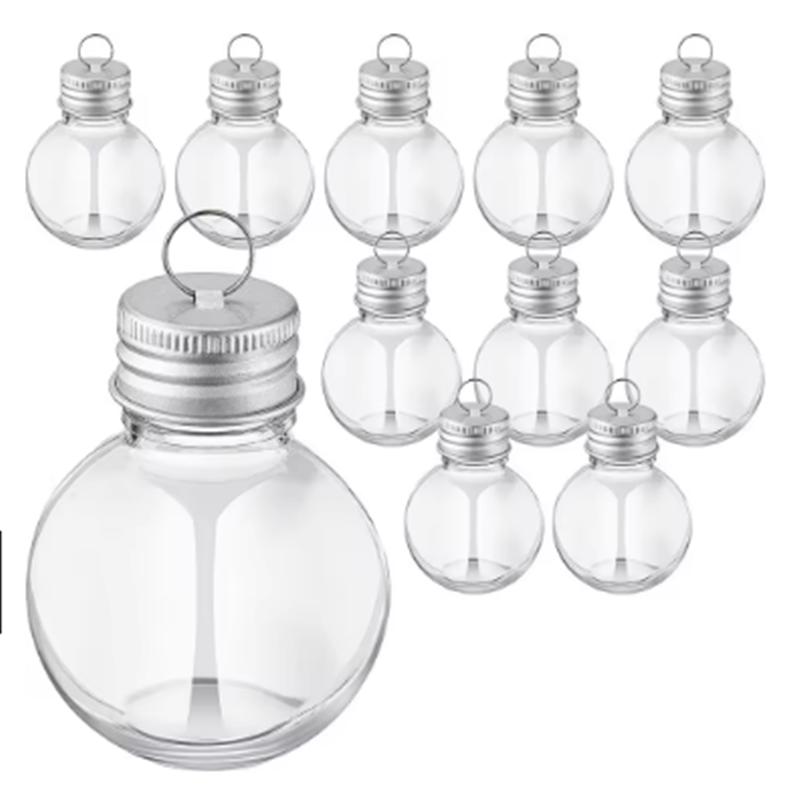 10 stk Juletrepynt Fyllbar Alkohol Vannflaske Pæreform Plast Gjennomsiktig Julekule Anheng Hjemmefest Dekor