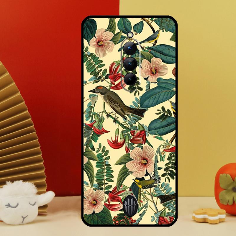 Garden Birds Vintage Tropical FLORAL Case For Nubia Red Magic 10 Pro Plus 6 7 Pro 6S 7S 5G 6R RedMagic 9S 8S 8 9 Pro Plus Cover