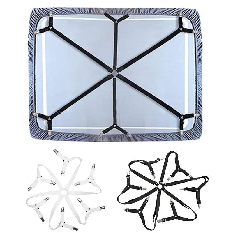 12 Clip Regolabili Elastici Fermalenzuola Clip Materasso Fermagli Coperta Coperte Cinghia Fissaggio Antiscivolo Pinze Nero/Bianco