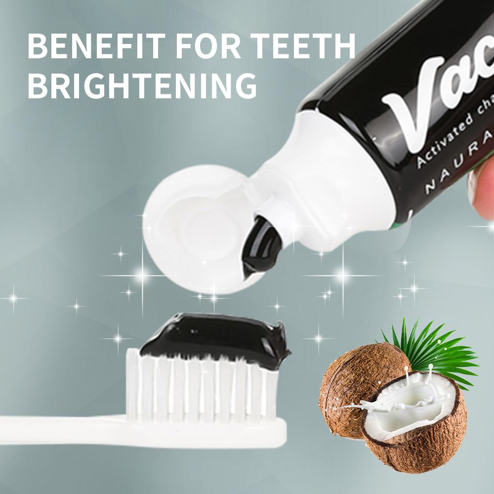 Teeth Whitening Activated Charcoal Mint Flavor Toothpaste Natural Toothpaste, Removes Plaque, No Artificial Colors