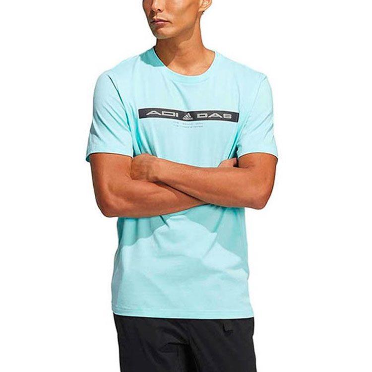 Adidas T Shirts Men's Blue Crew Neck Moderate Straight Fit HE9948