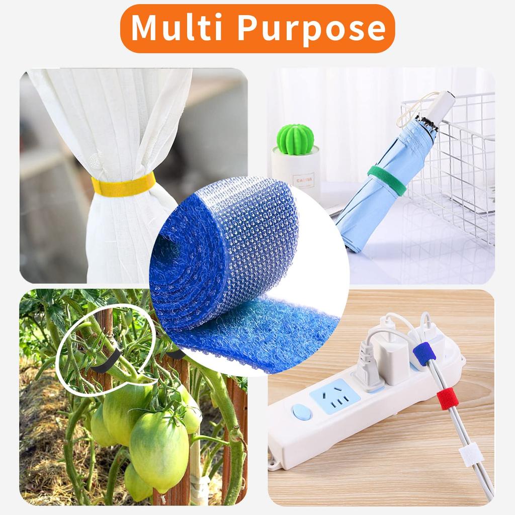 5M/Roll Fastening Cable Ties Reusable Hook and Loop Cable Organizer Straps Fastening Tape For Wires Managing Household Organizer