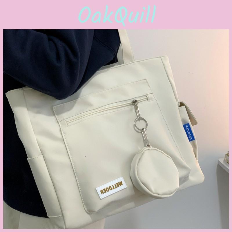 Bolsa Tote de Nylon Para Mulheres Com Grande Capacidade e Fechamento com Zíper Para Uso Diário