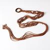 Retro Round Buckle Woven Wide Belt Women's Skirt Simple Versatile Decorative Dress Fringed Rope Waist Chain Accessories