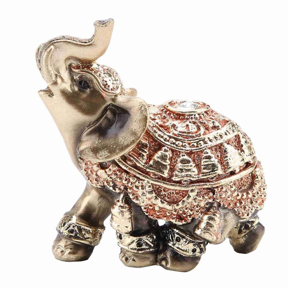 Gold Golden Elephant Figurine Resin Lucky Elephant Decoration Home Decoration S