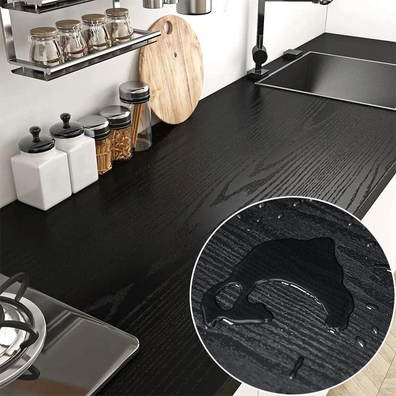 Self-adhesive Wall Wallpaper 40cm Oil Resistant Mold Resistant Moisture Resistant Wood Grain Cabinet Doors Home Decoration Desks