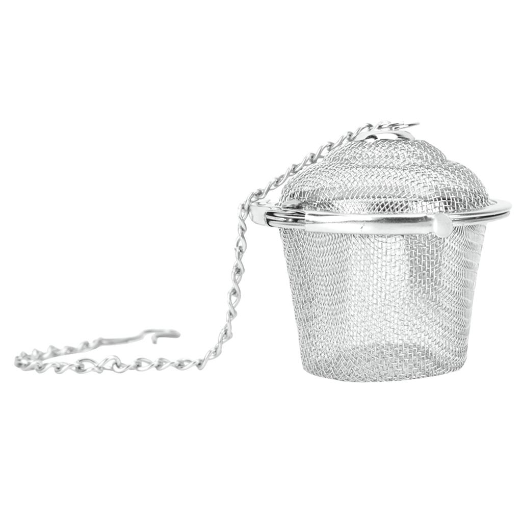 Stainless Steel Tea Strainer Mesh Ball Herbal Spice Filter Soup Infuser with Chain