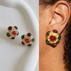 _yy44 Ethnic Point Flower Earrings