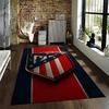 "Red Blue Striped Shield Emblem Carpet for Living Room Decor" Suitable for use as an anti-slip for living room bedroom sofas
