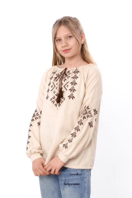 Girls' Long Sleeve Embroidered Ukrainian Vyshyvanka Shirt Any Season 6480-070-22-1 HC
