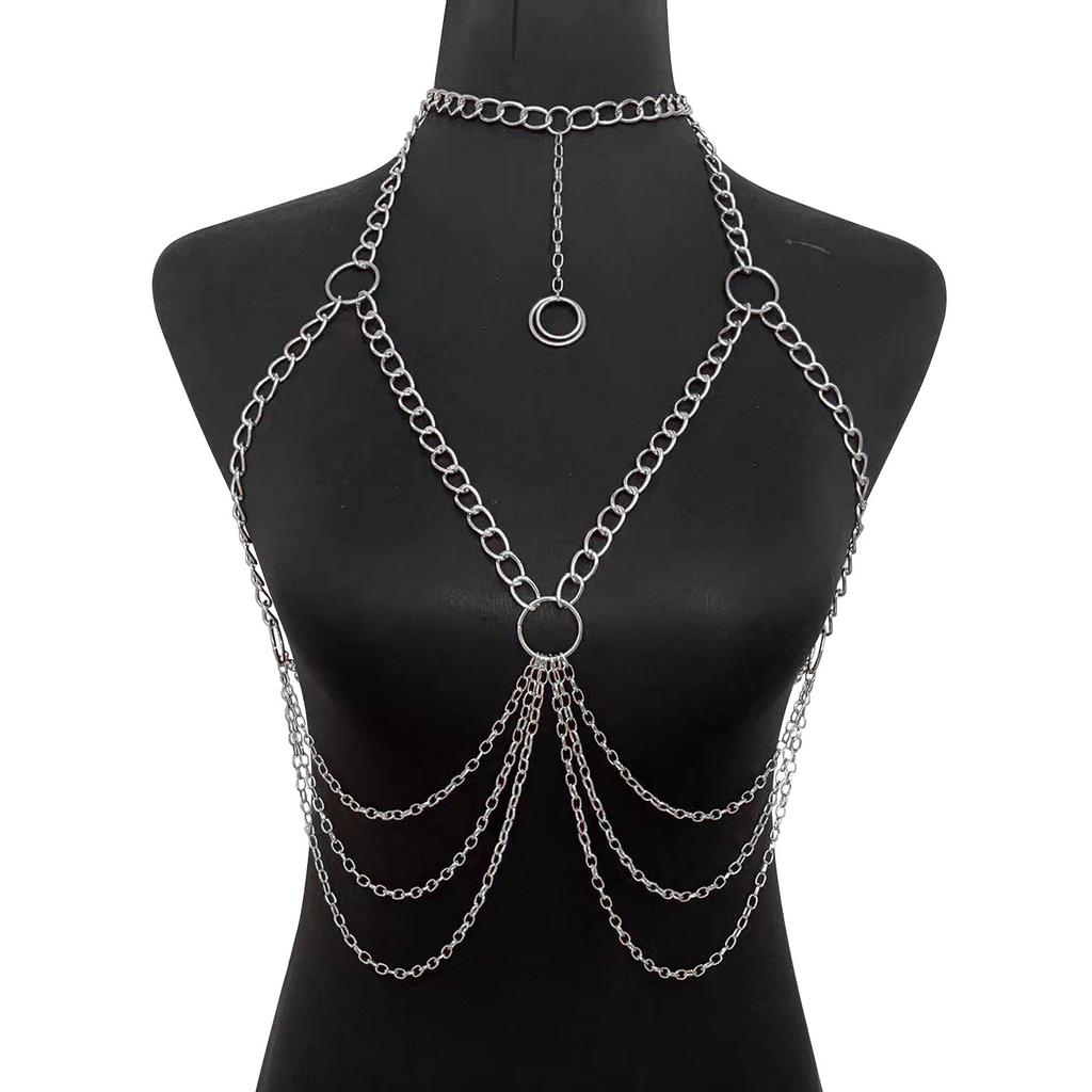 Sexy Body Chain Women Metal Body Chain Harnesses Jewelry Decoration Festival Rave Dance Costume Accessories