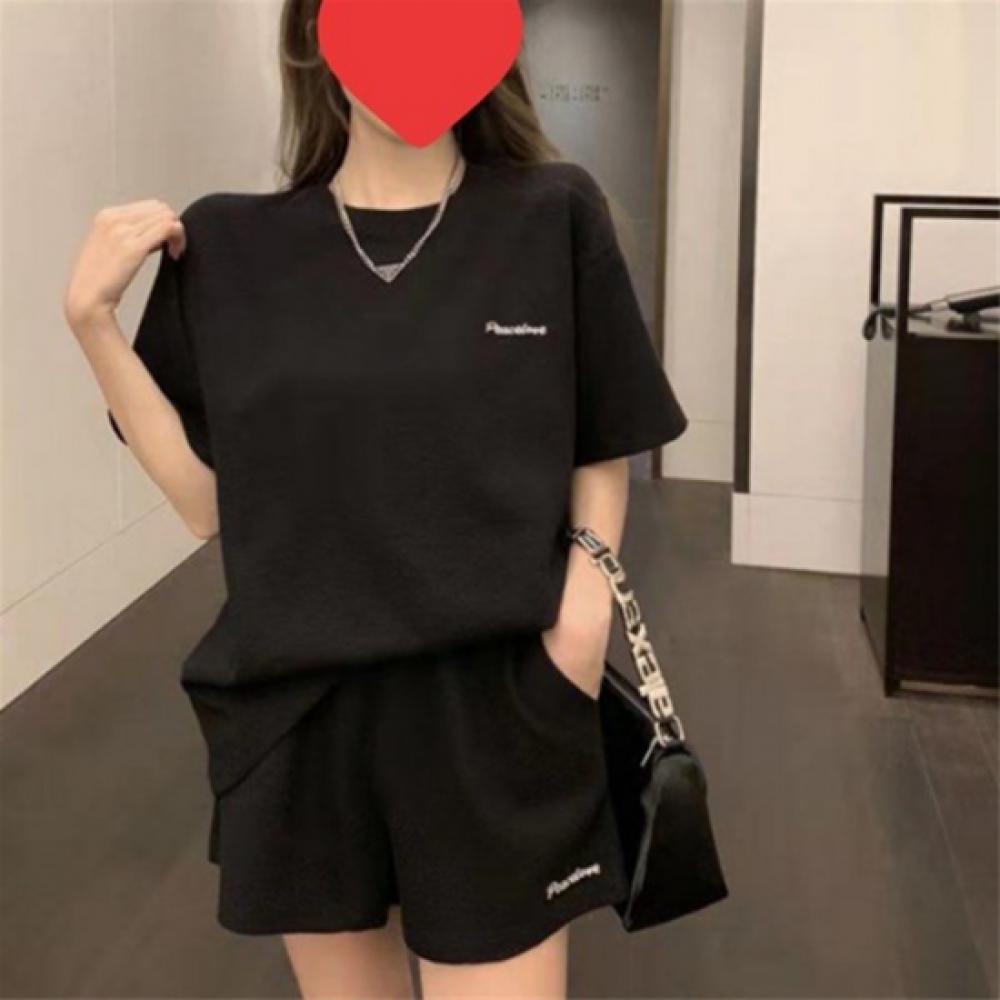 New Arrivals Open Run Women Simple LeTTering Waffle Loose FiT ShorT Sleeve T Sh