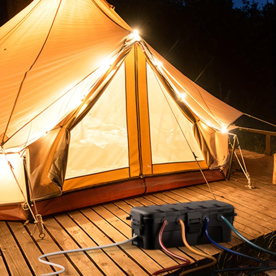 1pc Outdoor Medium Size Electrical Junction Box - 6 Cable Inlets Wire Protection, Generator Socket & Power Board Connection Box