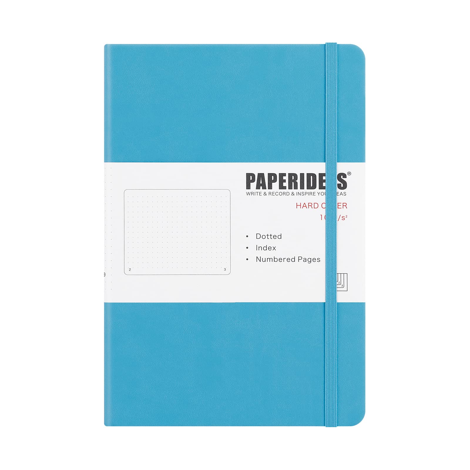 

PAPERIDEAS Note A5 Hardcover with Elastic Band Sky (Dots, Blue)
