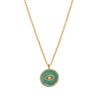 Trendy Evil Eye Drip Oil Coin Necklace - Versatile Retro Clavicle Chain