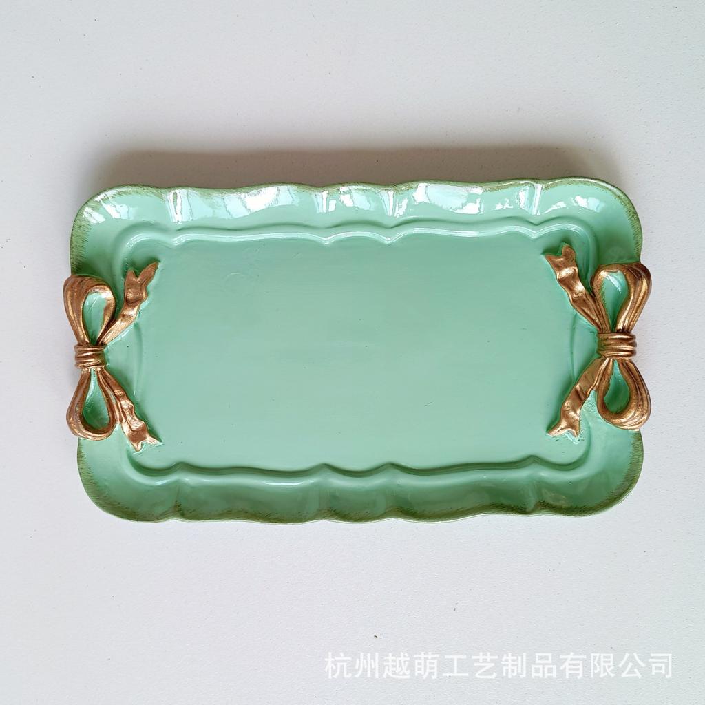 Retro Dessert Plate Dessert Plate Bow Tie Tray Resin Home Fruit Plate Ornaments Plate Jewelry Tray Home Decor