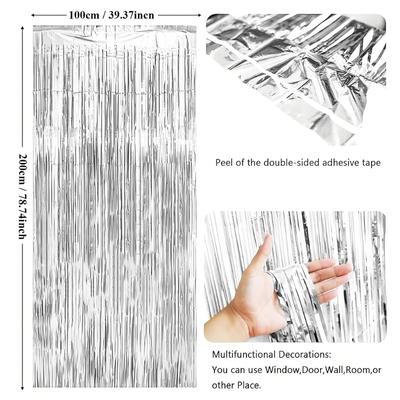 1PC Party Backdrop Curtain Multicolor Decoration Foil Fringe Rain Curtain Wedding Stage Birthday Party Christmas Decoration