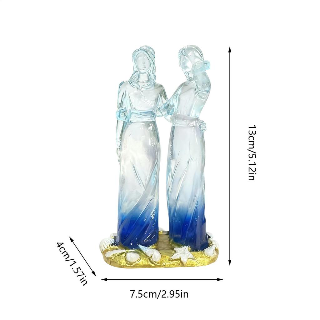 Sister Figurines Resin Collectible Friendships Sisters Sculpture For Female Women Birthday Christmas Mothers Day Indoor