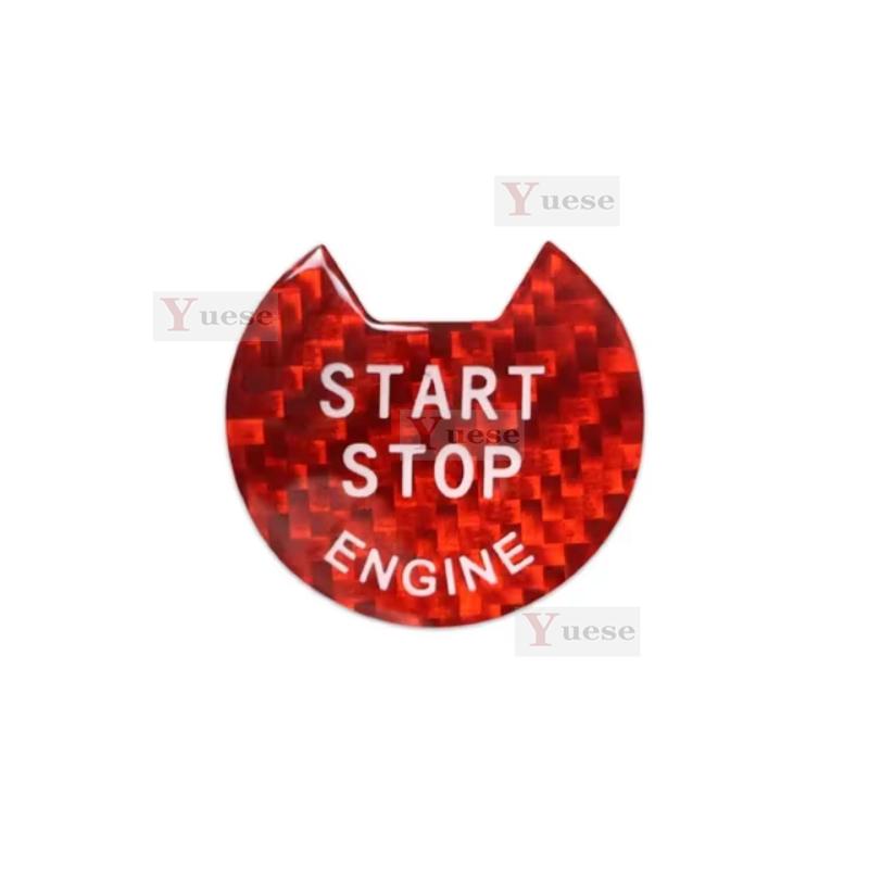 For Nissan Navara Car Engine Start Stop Button Cover Real Carbon Fiber Sticker