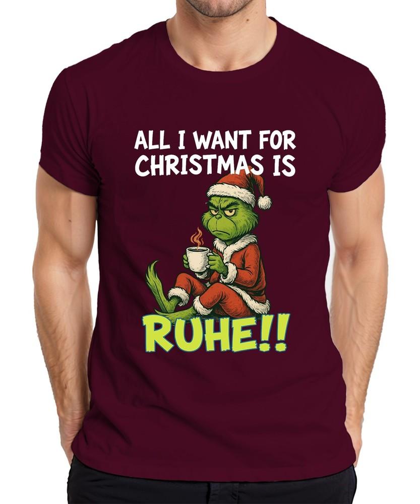 All I Want For Christmas Is Rest Xmas Grinch Sarcastic Unisexs Tshirt