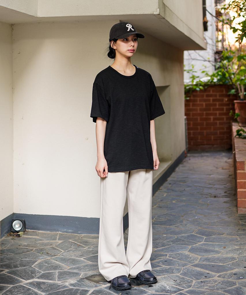 JEMUT Airy Flare Sweatpants Cream Grey Julp2626