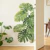 Tortoise Shell Bamboo Sticker - Green Leaves - Home Decor for Living Room - Wall Decorative Paper
