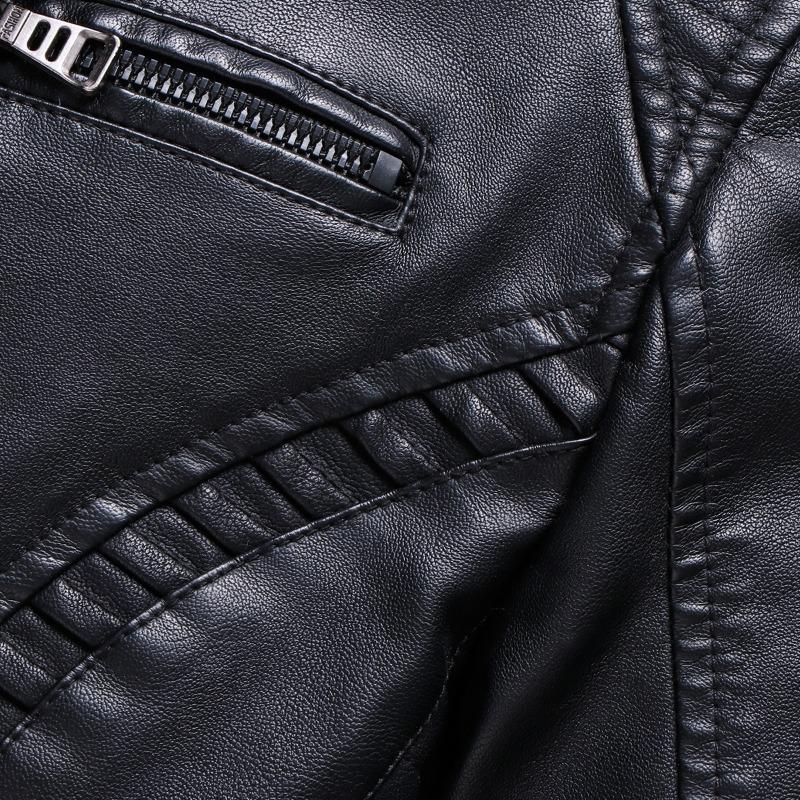 Washed Leather Jacket, Large Size Autumn and Winter PU Leather Jacket