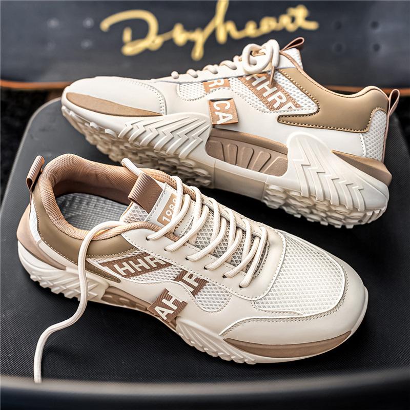 New ModelLarge Size Men'S Shoes Spring Fashion Versatile Forrest Gump Casual Sports Shoes Mesh Breathable White Shoes Dad