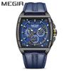 Men'S Watch, Stylish Square Waterproof Luminous Leather Sports Quartz Watch 2204