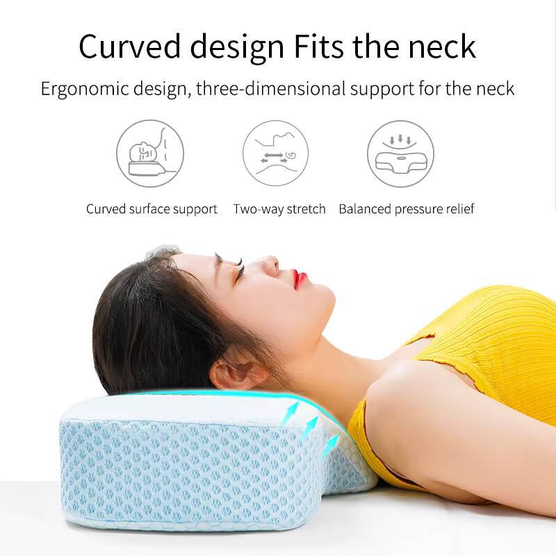 Ergonomic Orthopedic Memory Foam Neck Support Pillow Comfortable Removable Cover Customized Sleeping Travel Positioner