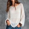 In-Stock Sheer Lightweight Sweater – Spring/Autumn Round Neck Long Sleeve, European/American Style Hot Trend
