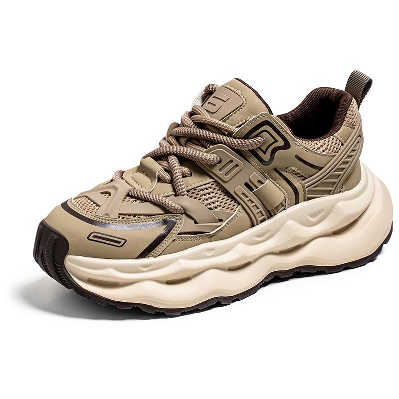 Fashion New low-top shoes 2024 spring and summer mesh mesh mesh breathable platform comfortable white shoes for men