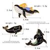 European and American Cute Whale Enamel Brooch with Blingbling Details