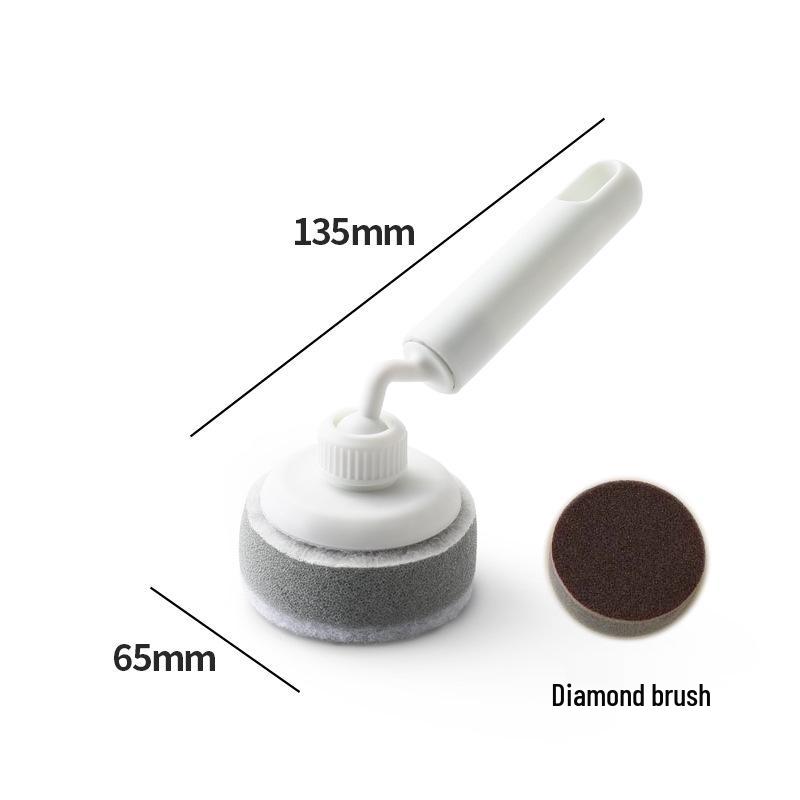 Non-stick Pan Cleaning Brush - Long Handle, Non-Damaging Scrubbing Sponge for Pots and Dishes